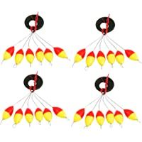 sourcing map Tamaño 4 Mini 6-en 1 Amarillo Pesca Flotador plástico Rojo de 4 Piezas